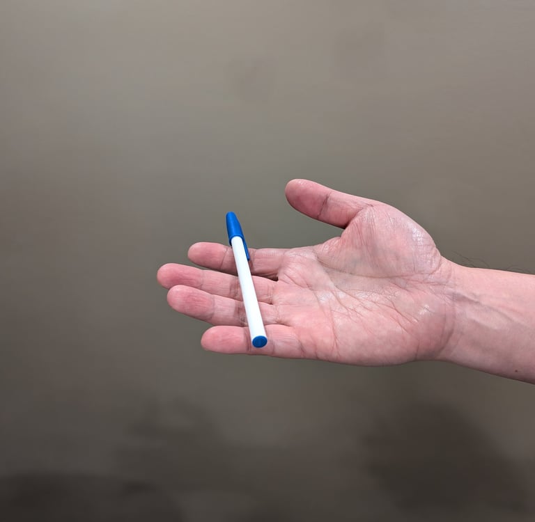pen on 2nd joint