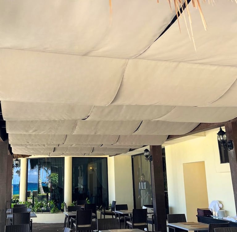 Techo retráctil de calidad y con tela Sunbrella