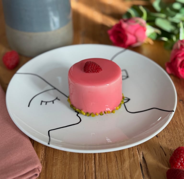 entremet pistache framboise