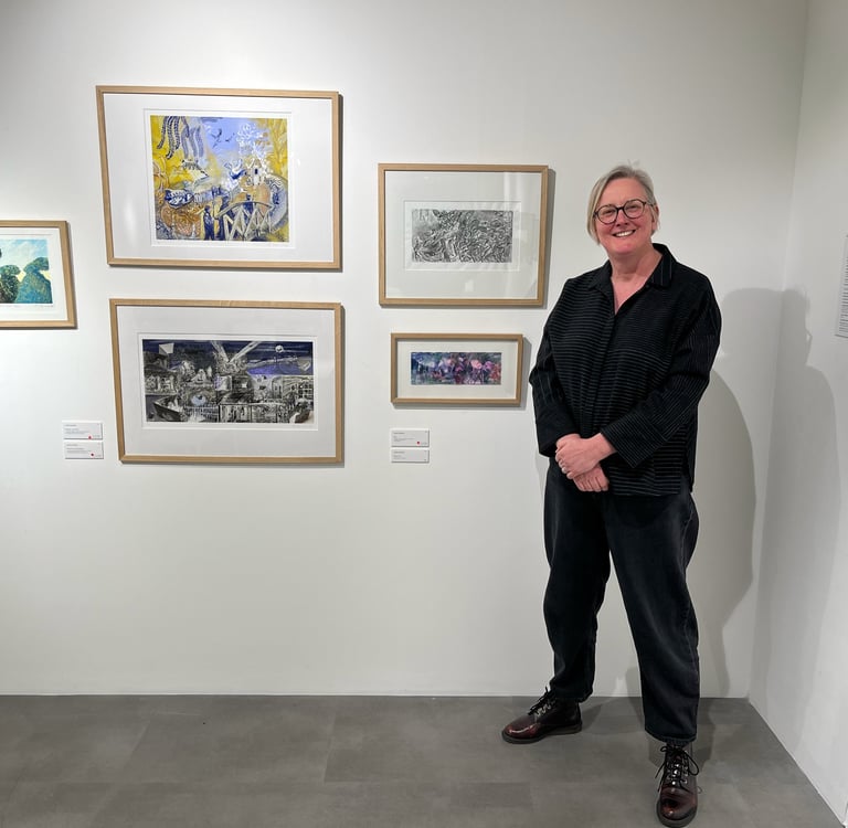 Karen at the ODDY23 DRawing Beyond exhibition