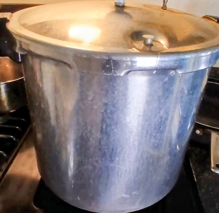 pressure cooker sitting on a stove top