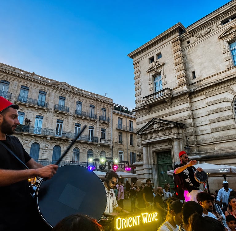 Dabké Factory lors de la Fête de la Musique 2026 à Montpellier avec tambours libanais et animation