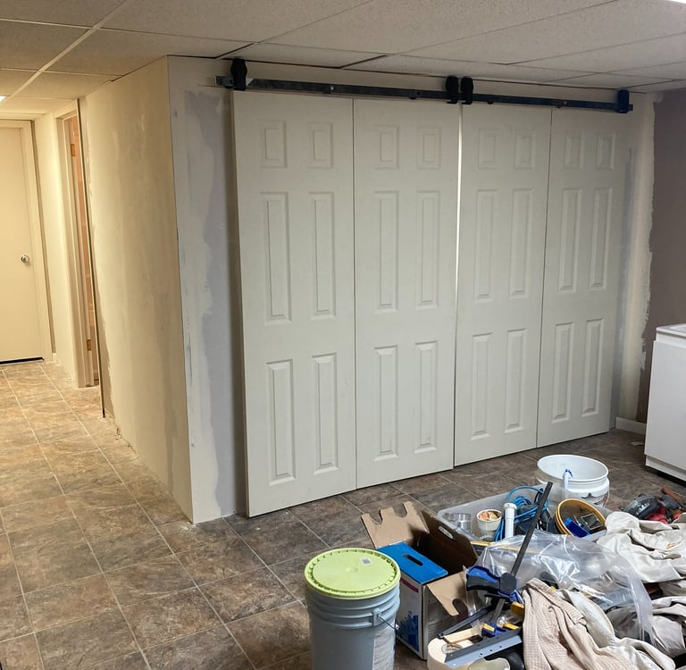 White closet barn doors