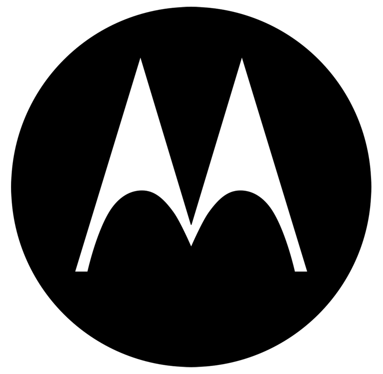 a Motorola logo on a black background