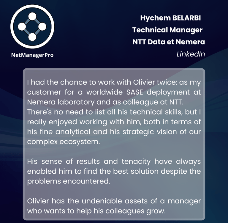 déploiement SD-WAN, gestion d'équipe, sécurité IT, réseaux Wi-Fi chez NTT et Nemera