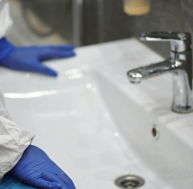 sink during a deep cleaning service