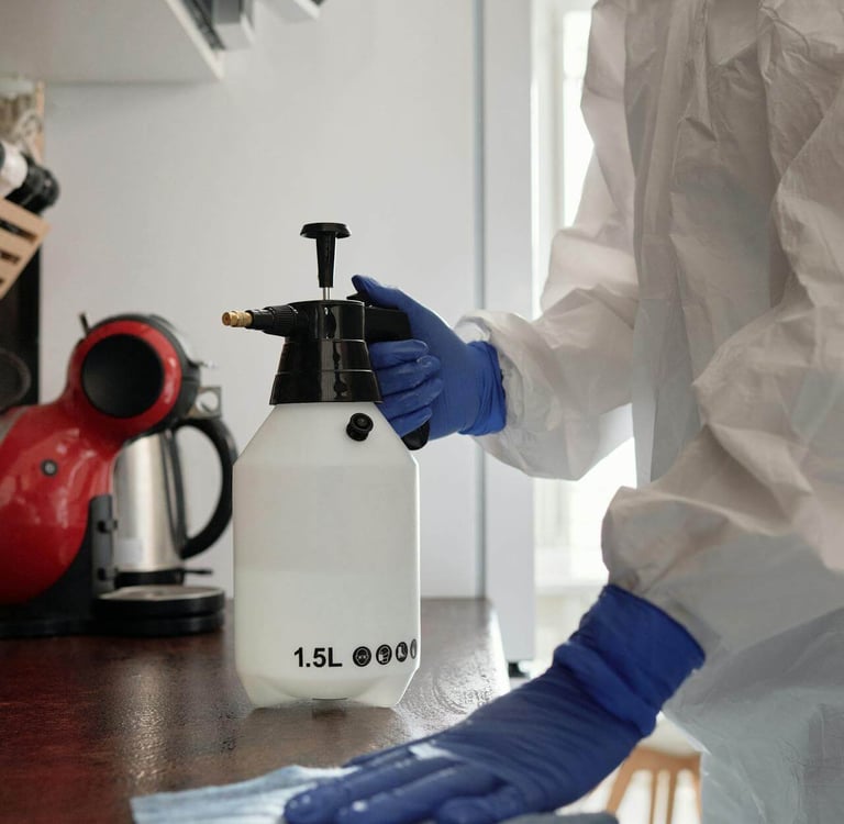 moving cleaning service attire and supplies