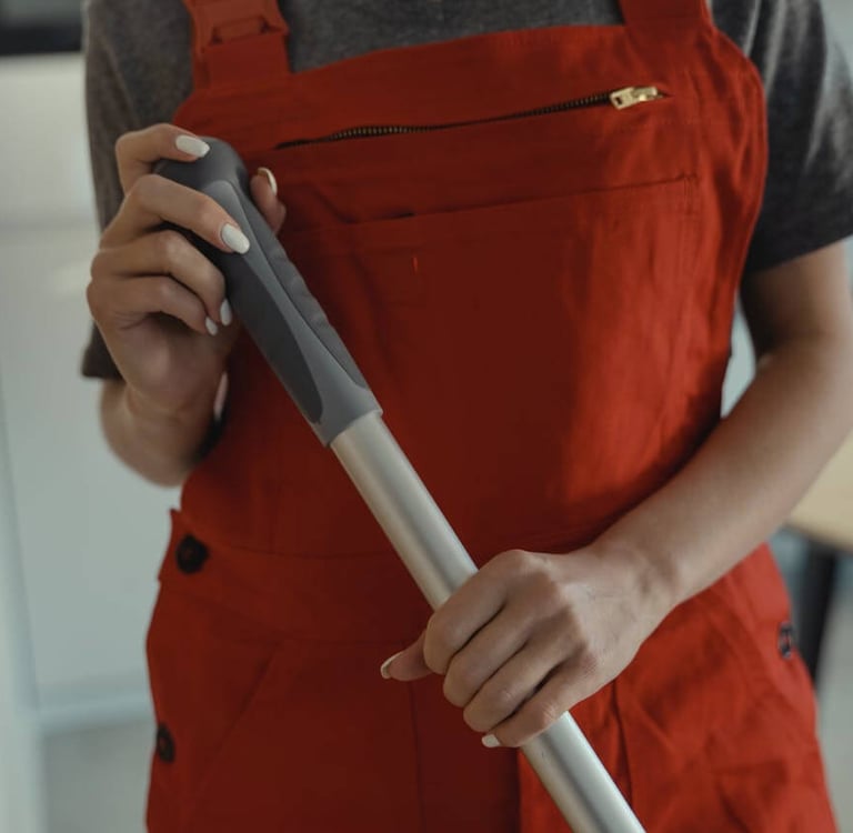professional cleaner after office cleaning