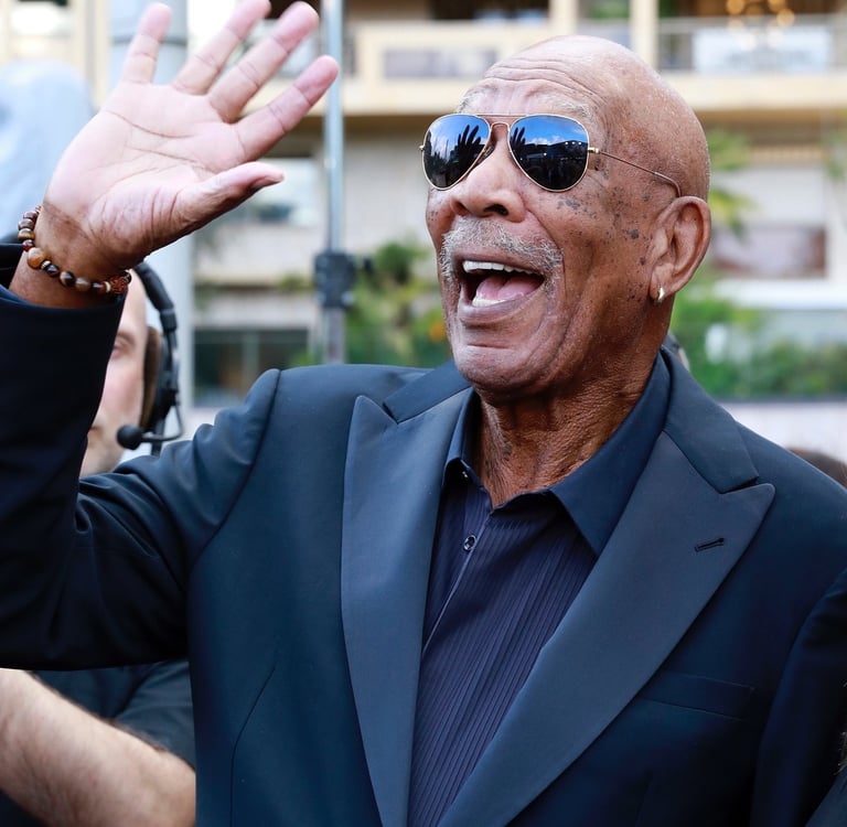 Morgan Freeman salut la foule FTV Monaco