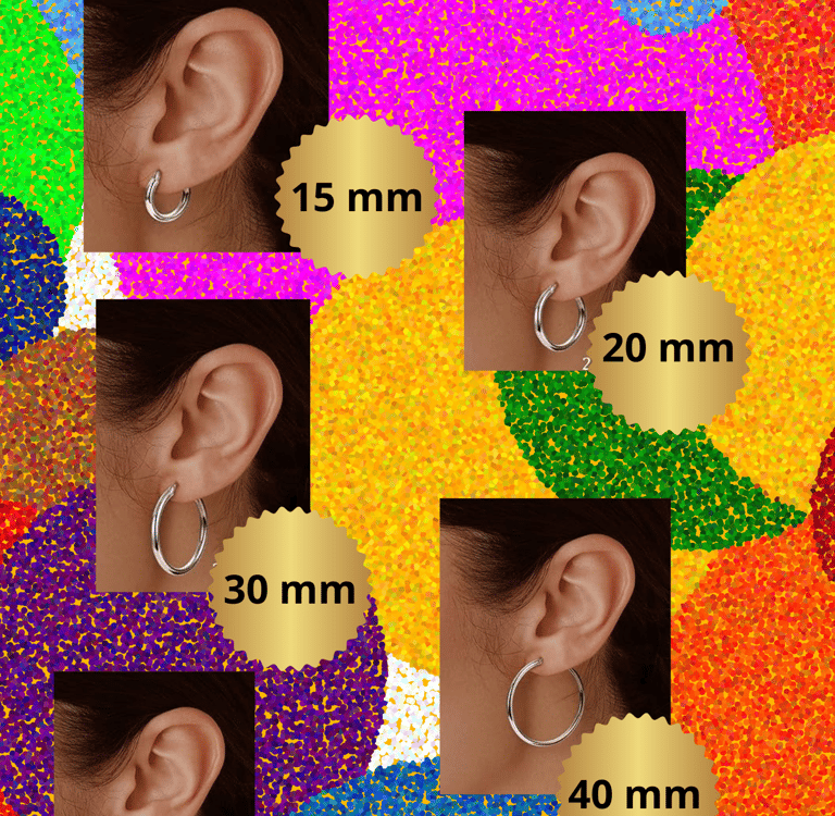 Le rendu des créoles par diamètre bijoux Les Couleurs de Lo