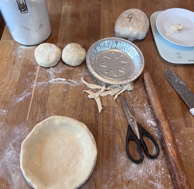 pie crust and tools