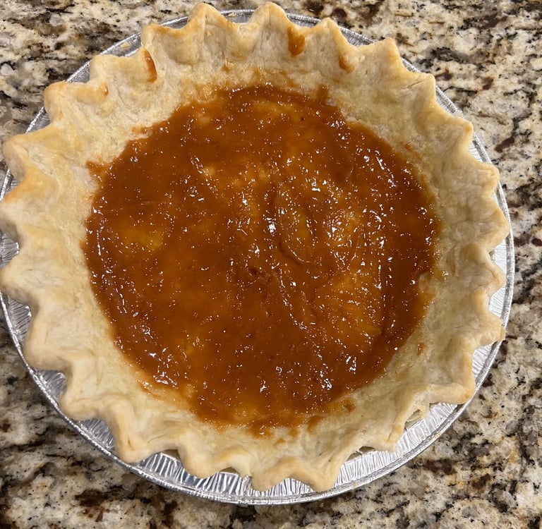 pie crust with bourbon reduction