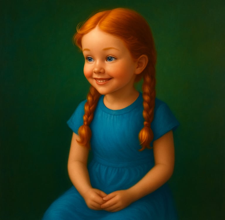 an image of a little girl with red hair and a braid braid