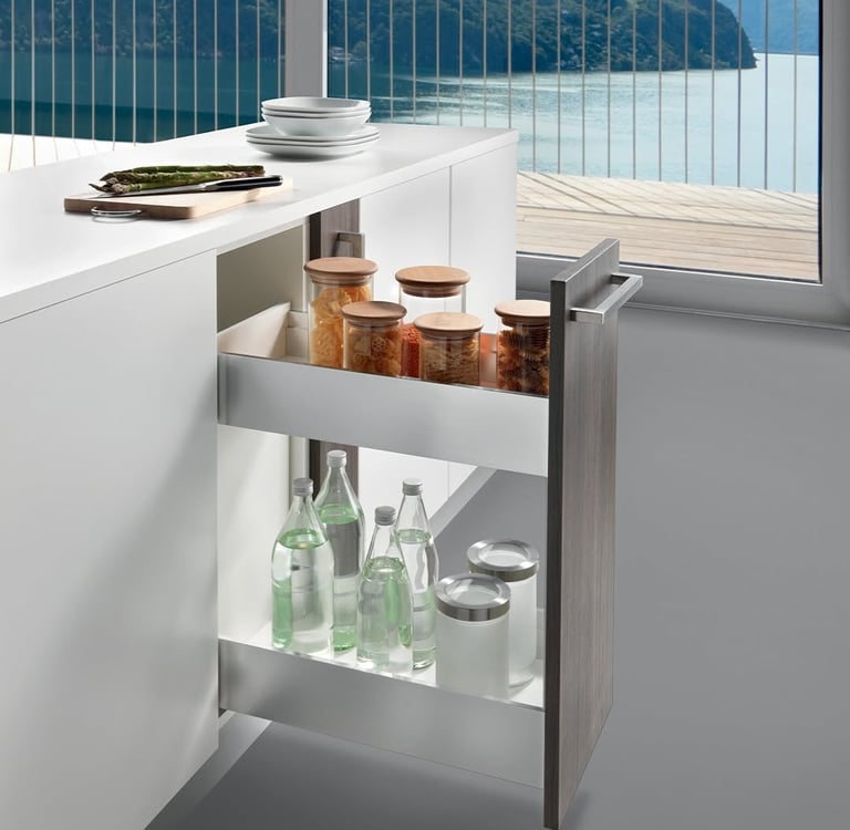 Pull-out kitchen storage accessory 