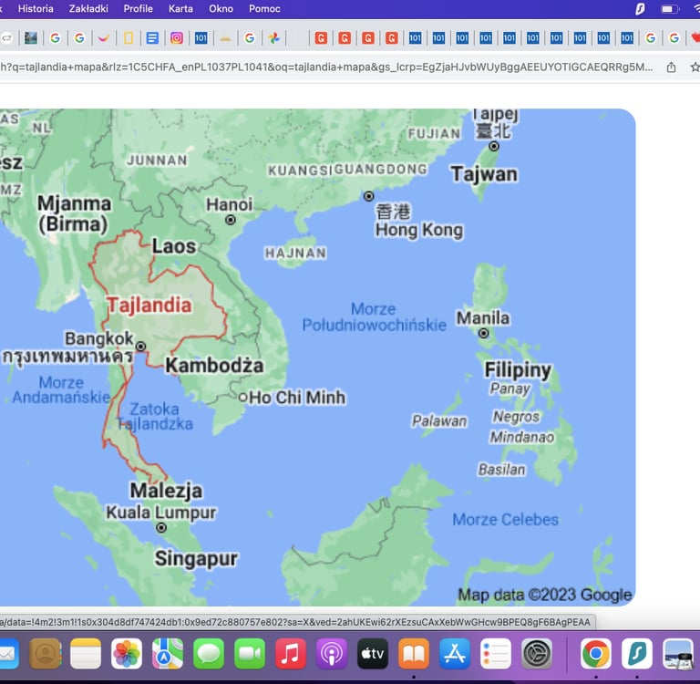 mapa Tajlandii