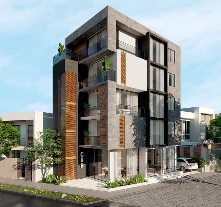 Edificio residencial moderno generado por asociación inmobiliaria