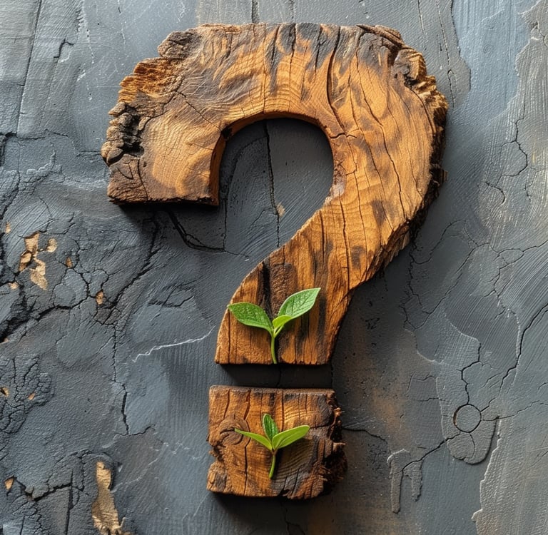 Fragezeichen aus Holz