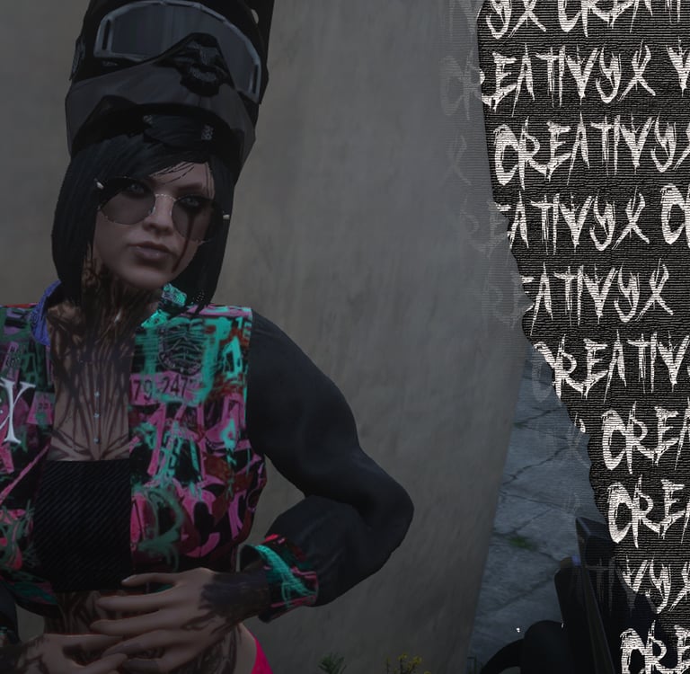 a woman in a black dress and a black and white dress