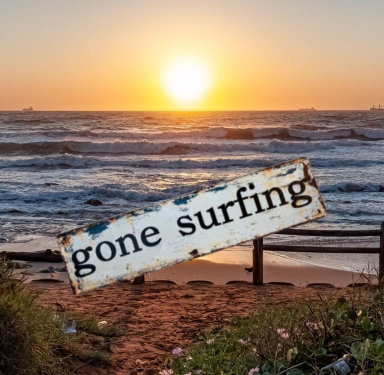 Umdloti beachfront near Gone Surfing studio holiday apartment