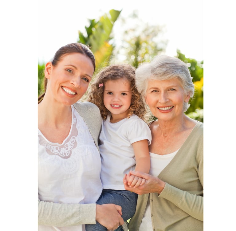 Three generations of women