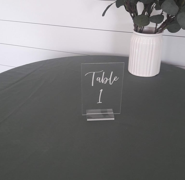 numéro de table transparent