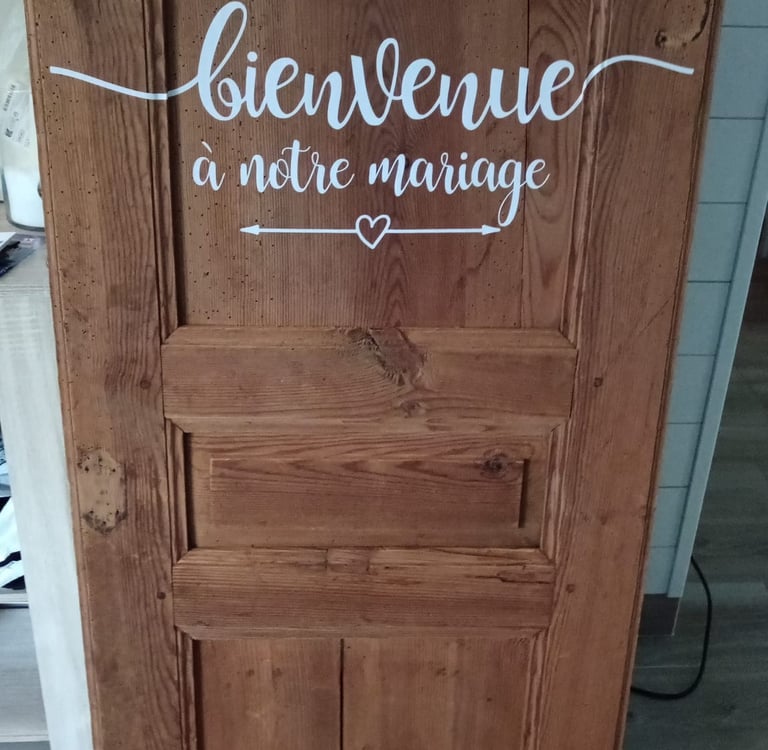porte bienvenue à notre mariage