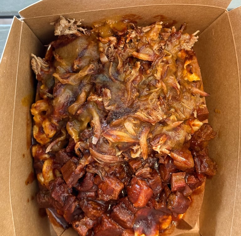 Mac n cheese boat uncle d's bbq