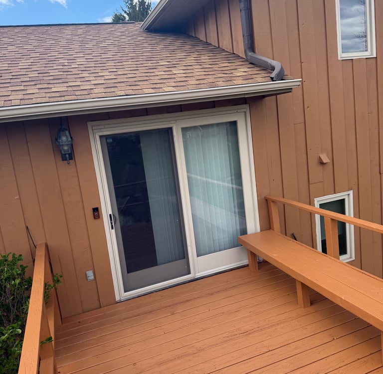 Deck freshly stained using sherwin-williams products located in Deforest, WI