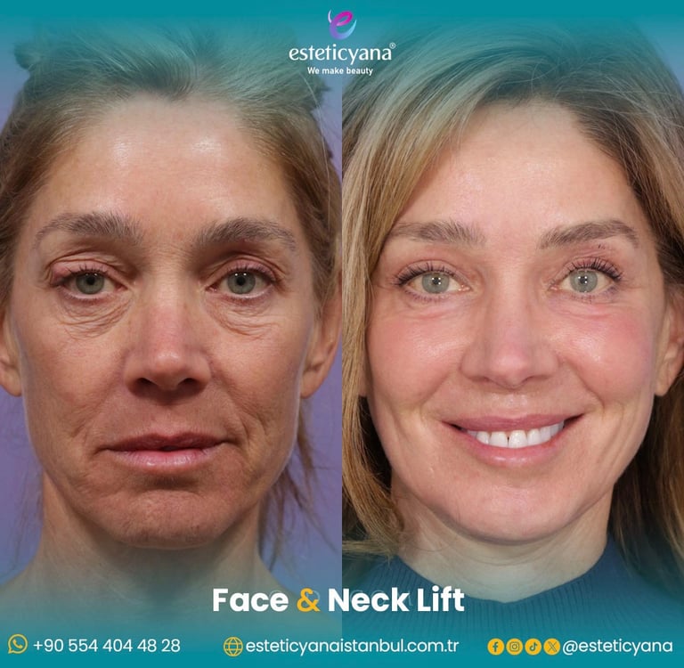 Face and neck lift before and after