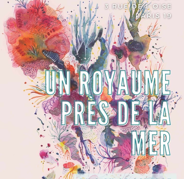 Affiche exposition aquarelle contemporaine art surréaliste