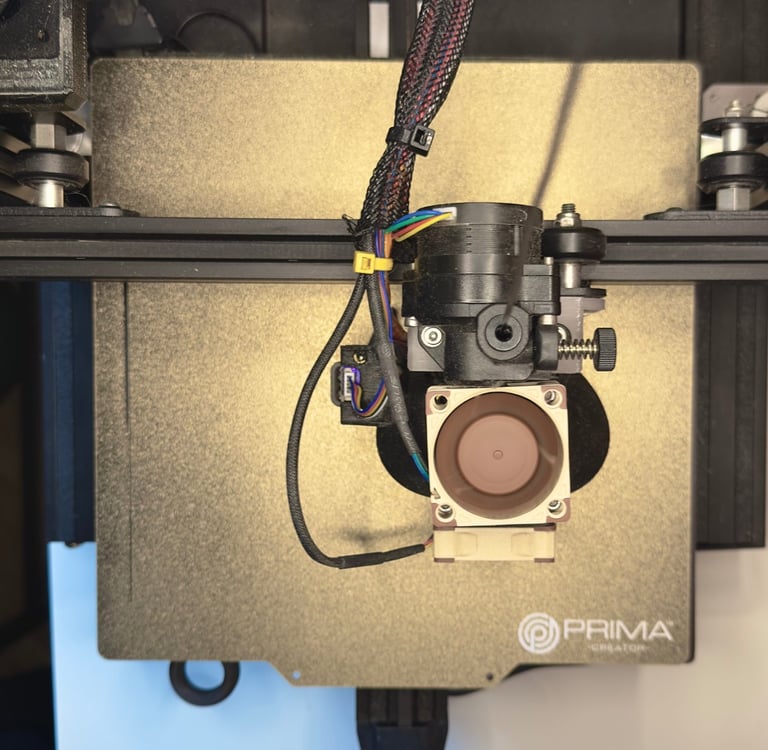 3d printer head with fans from above