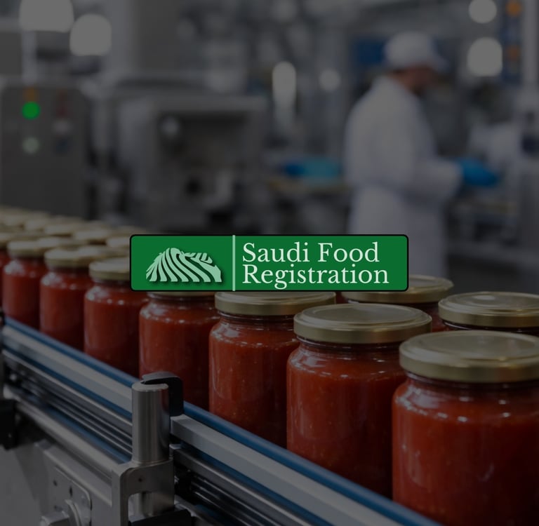 Saudi Food Registration image showing food production line after SFDA manufacturer change compliance review in KSA
