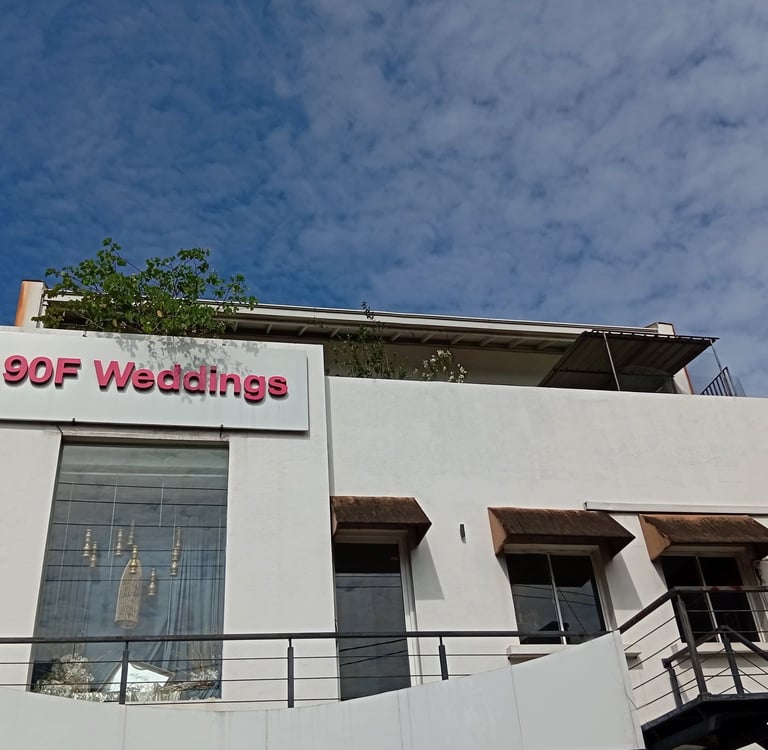 The exterior storefront of 90F Weddings Colombo.