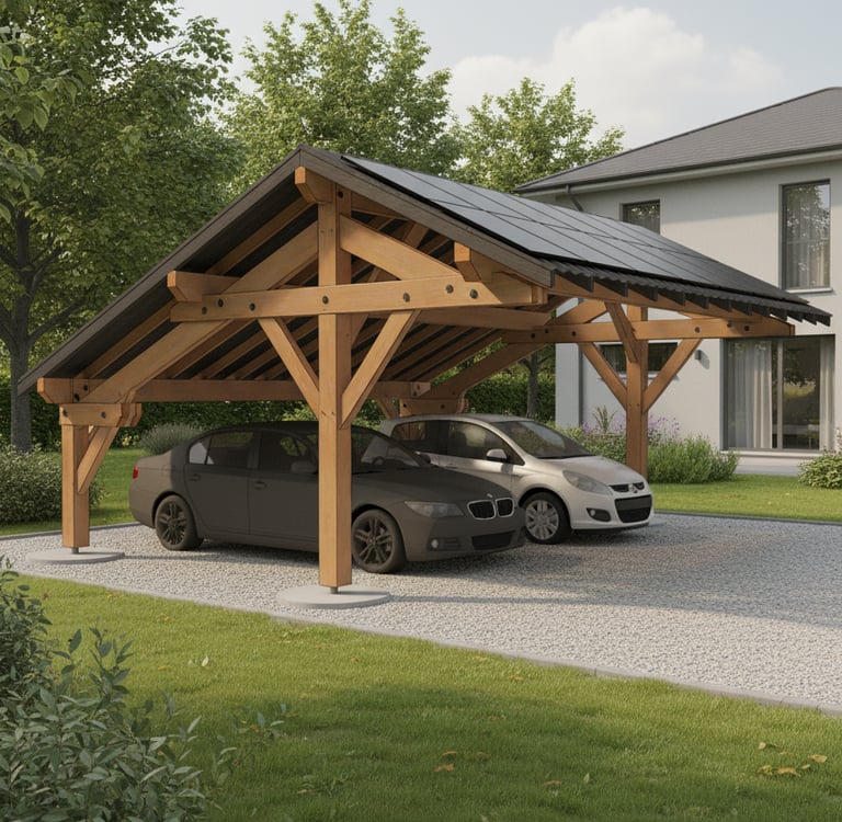 Artisan charpentier Carport/abris voiture panneau photovolotaïque à Aubenas