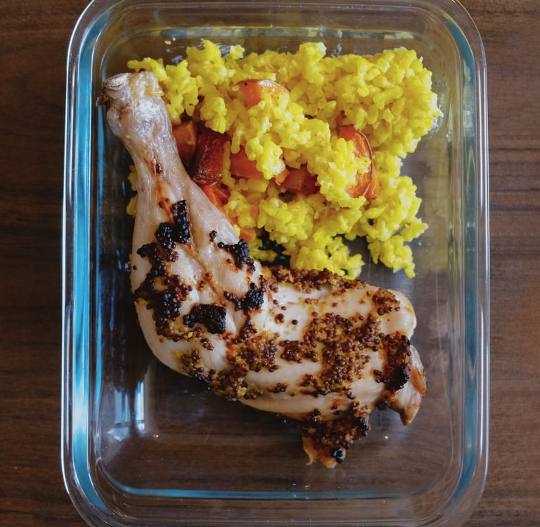 Plat préparé lors d'une séance de batch cooking