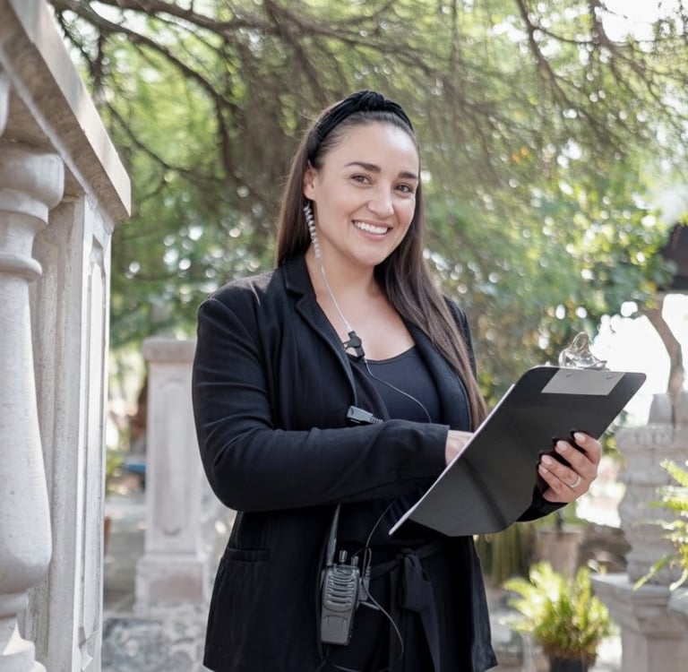 Mujer emprendedora, organizadora de banquetes