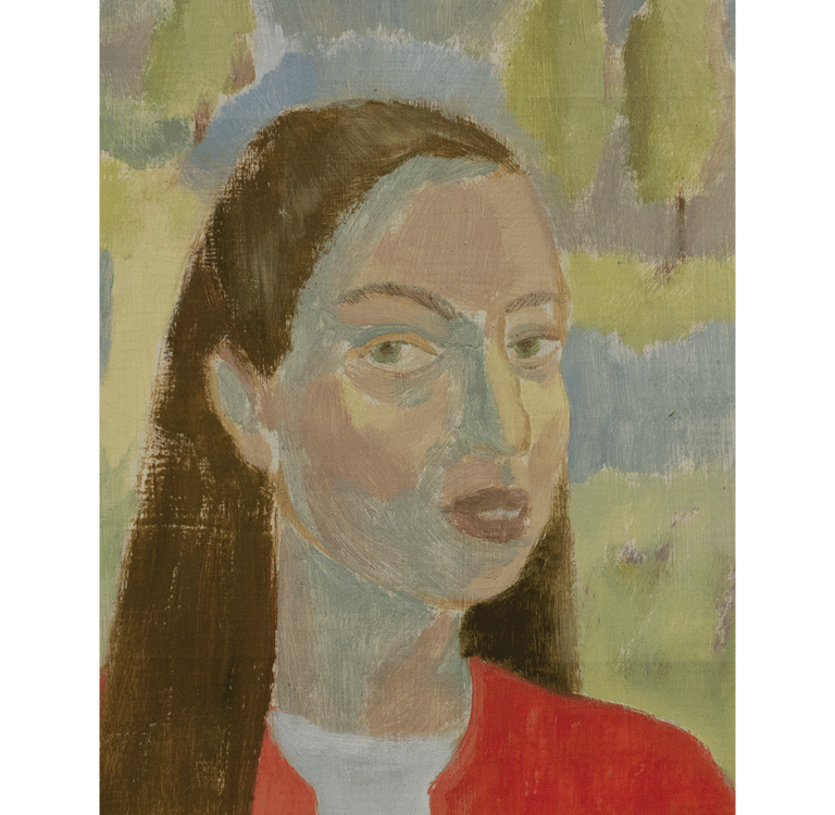 PORTRAIT OF GIZEM IN RED, OIL ON CARDBOARD, 25x32cm, 2018-2020