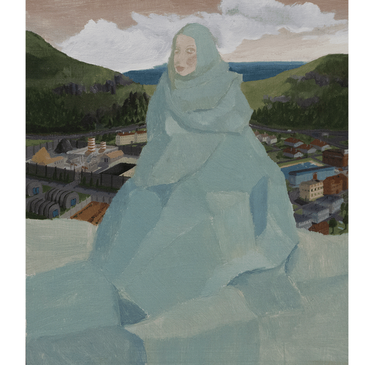 ICE-HEARTED WOMAN, OIL ON CARDBOARD, 34,5x40cm, 2020-23