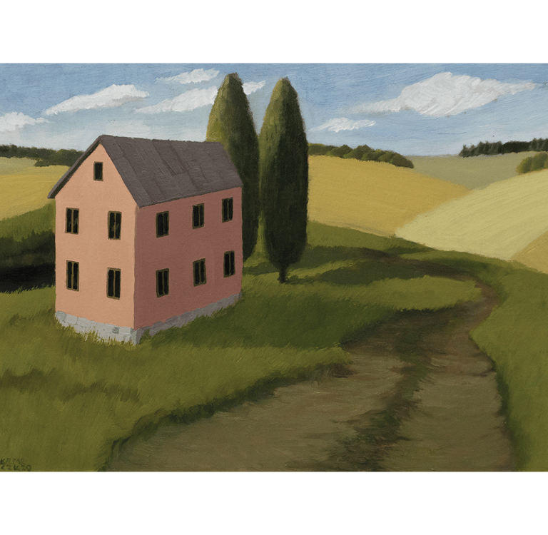 LONELY HOUSE, oil on cardboard, 45x33cm, 2020
