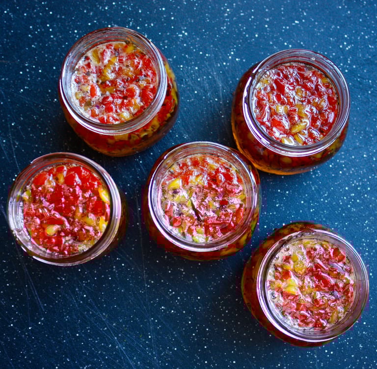 jars of lime leaf jelly