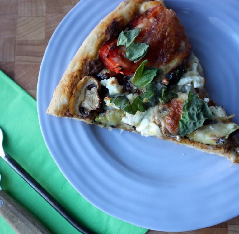 slice of summer veggie pizza