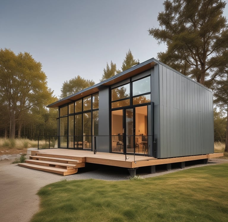 a row of houses with green roofs against a blue sky