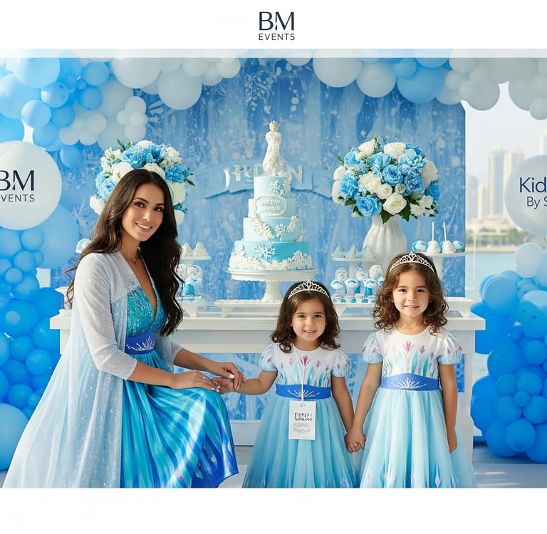 elsa theme birthday party dubai, frozen theme birthday party