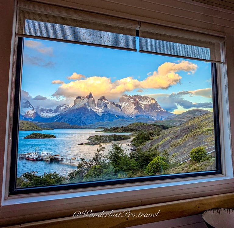 Explora Patagonia hotel view from guest relaxation area