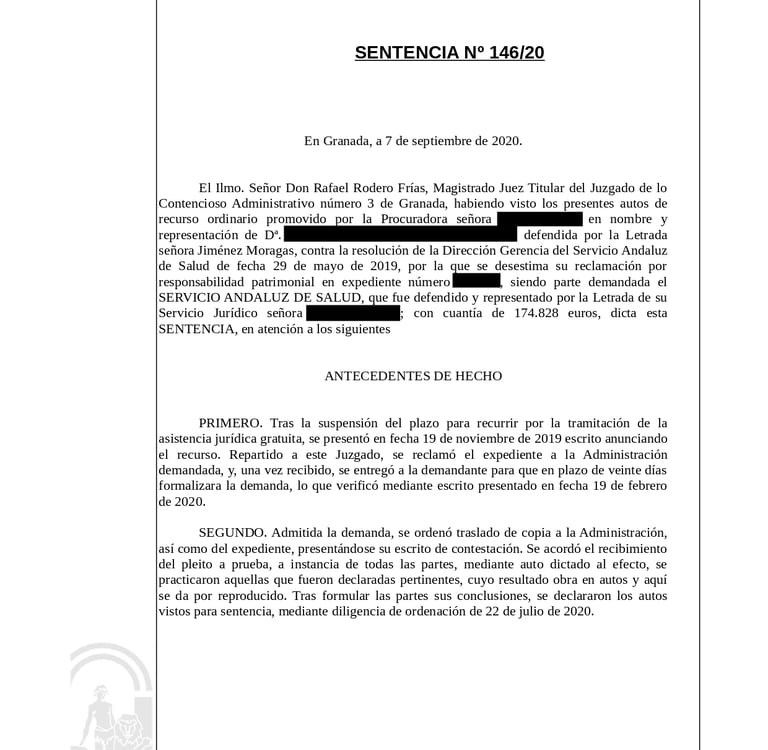 Condena de 25.000 € por retraso en una intervención urgente