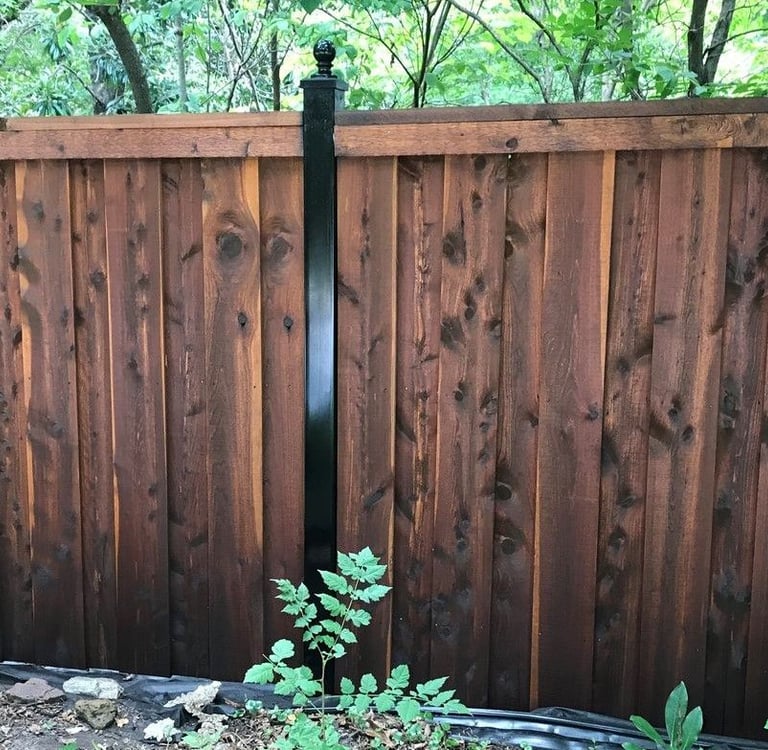 good looking fence after getting pressure washed and cleaned