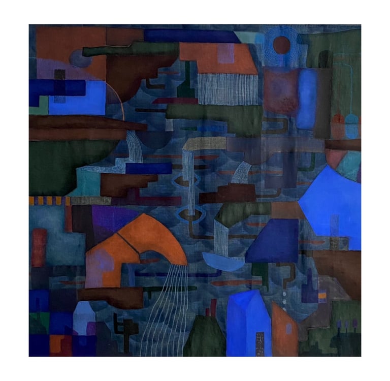 peinture textile grand format tenture