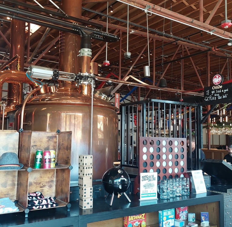Boil kettles at Gilde Brewery