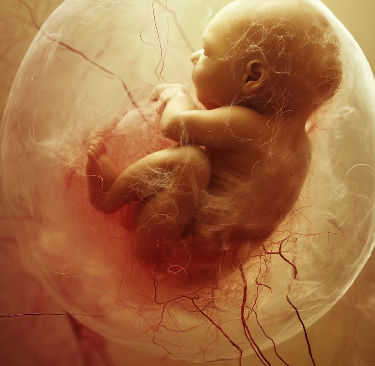 preborn baby in amniotic sac
