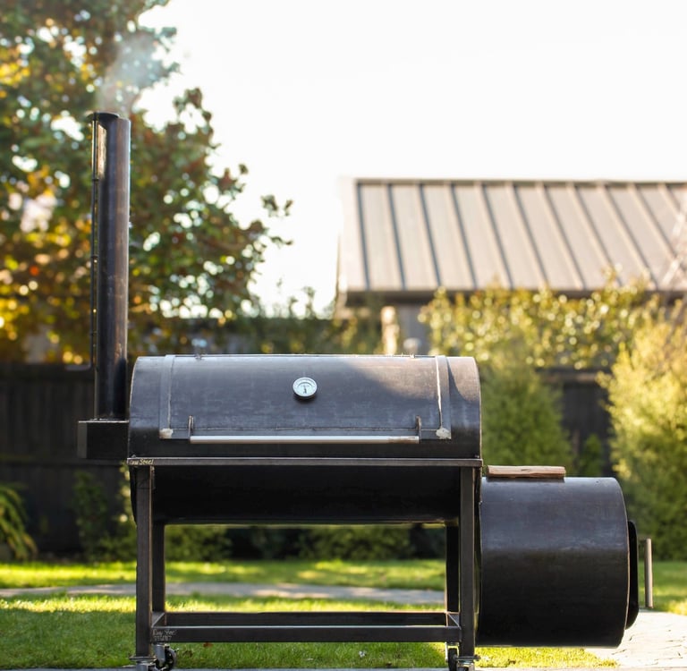 large offset smoker that was custom made by rawsteelco
